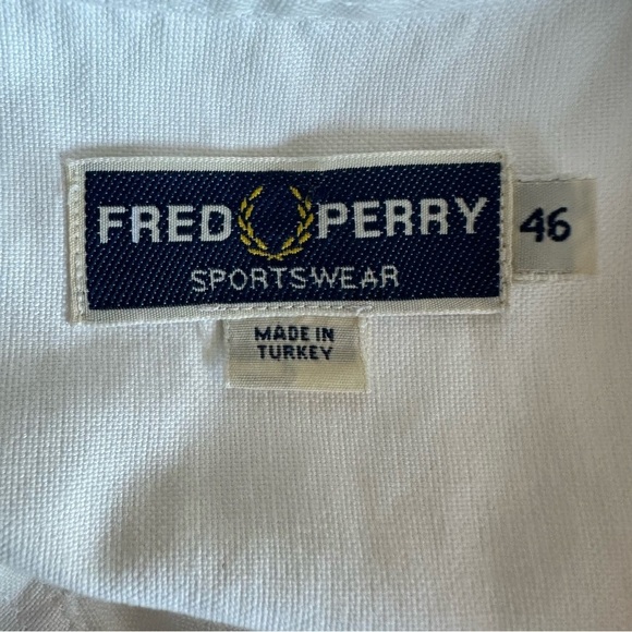 Fred Perry White Shirt with Floral and Butterfly Patches - Picture 6 of 6